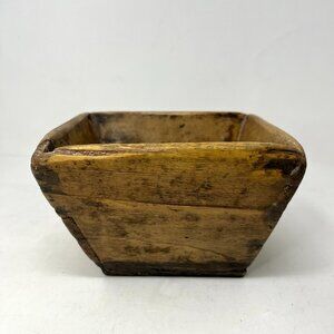 Vintage Chinese Wooden Rice Measuring Box Rustic Primitive